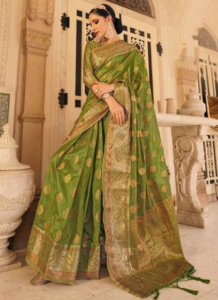 Green Colour Rajyog Rajpath Aashi New Latest Designer Festive Wear Organza Silk Saree Collection 49003